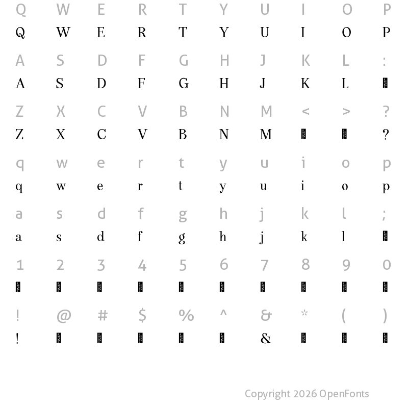 Character Map of DearPonyPersonalUse Regular