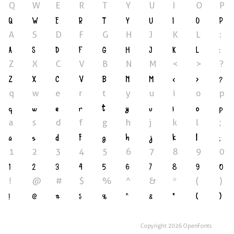 Character Map of Debut Studio Regular