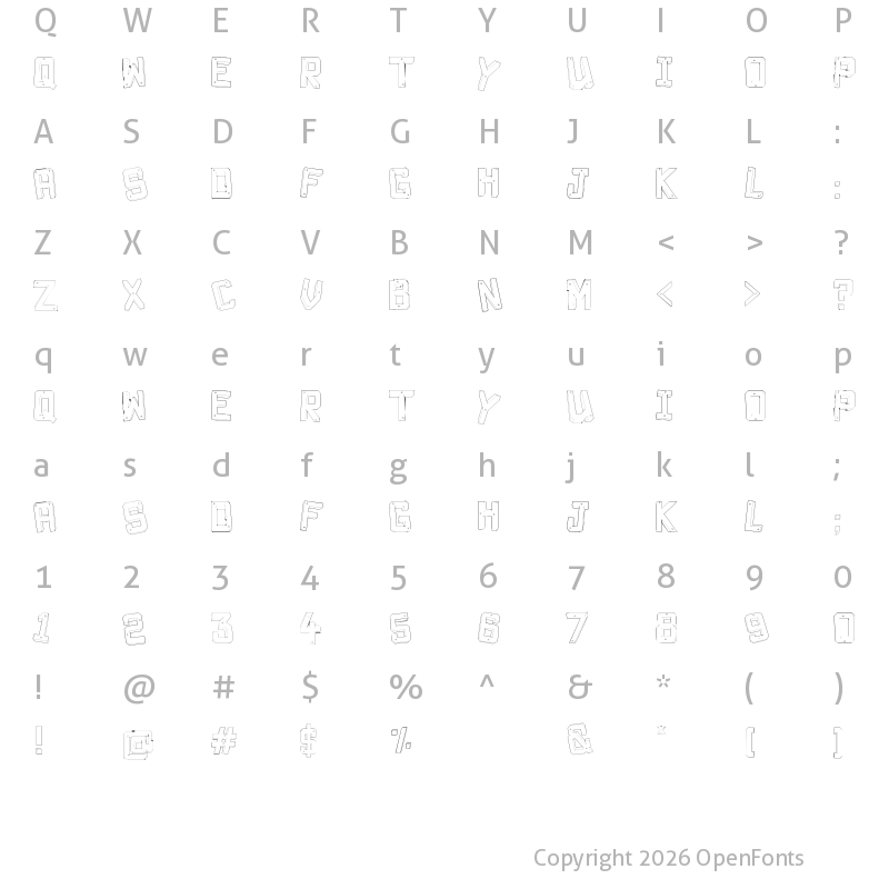 Character Map of Decade 3d Regular