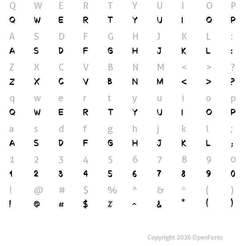 Character Map of Decalk Regular