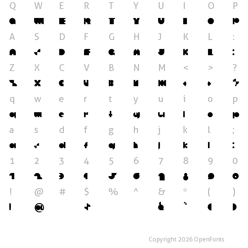 Character Map of deccodisco Regular