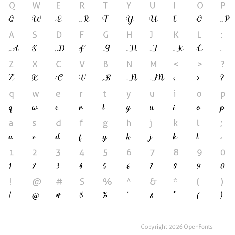 Character Map of December Regular
