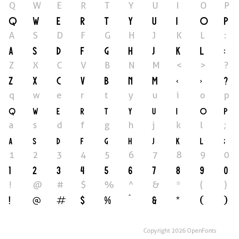 Character Map of Dechorian Regular