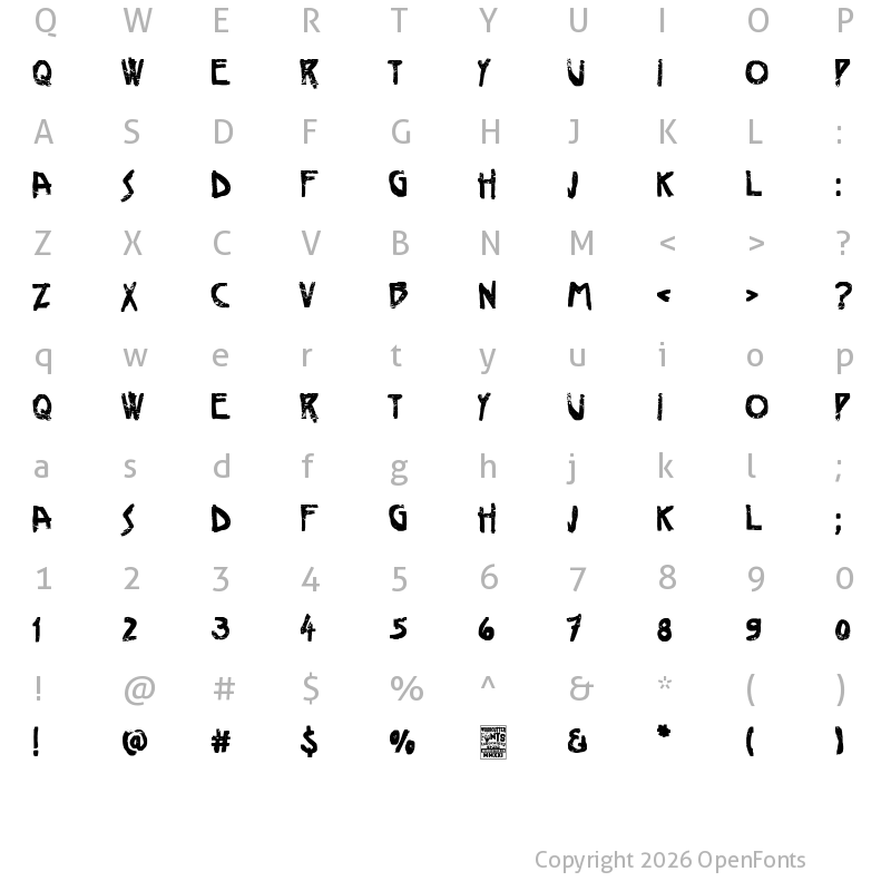 Character Map of Deco Slaughter Regular