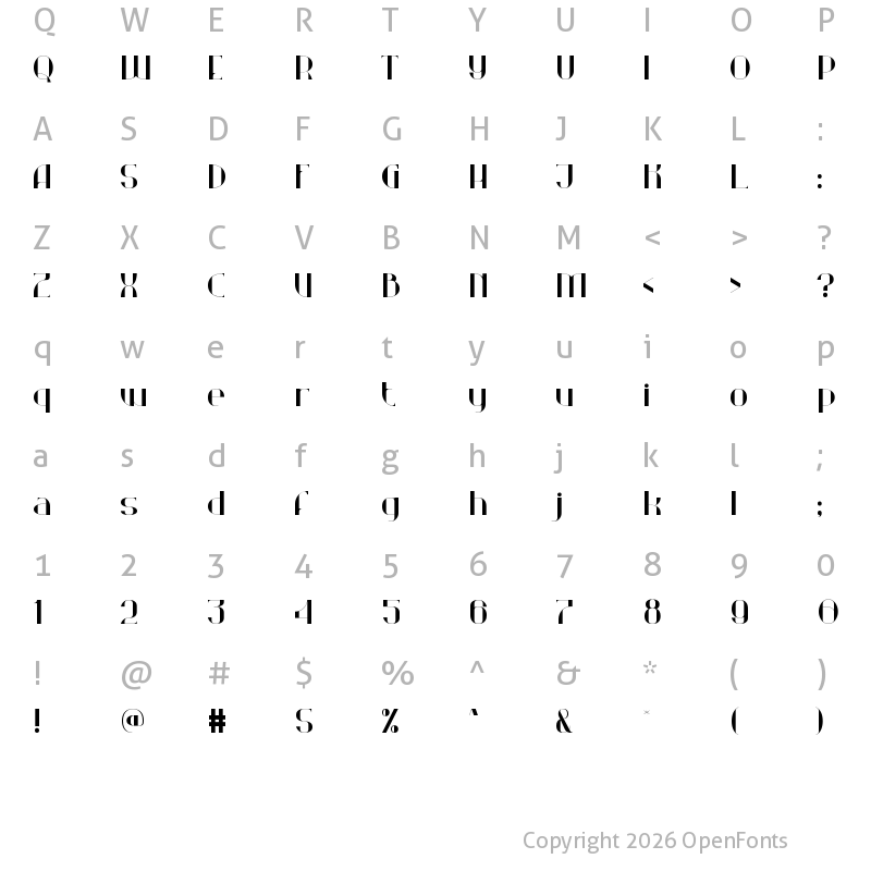 Character Map of DECOERA Regular
