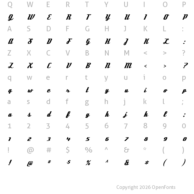 Character Map of Deftone Stylus Regular