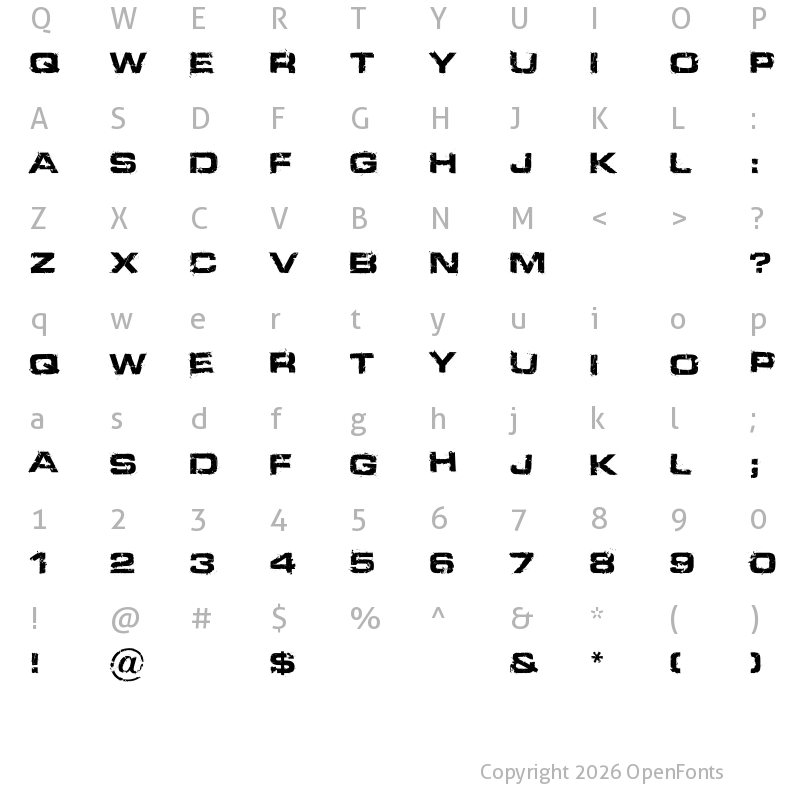 Character Map of Defused Extended Bold