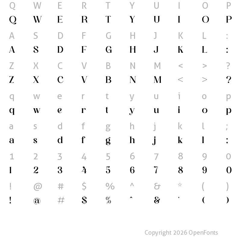 Character Map of Degila Regular