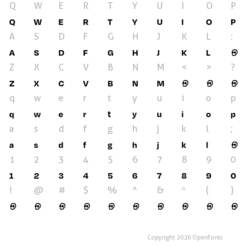 Character Map of Degular Demo Bold