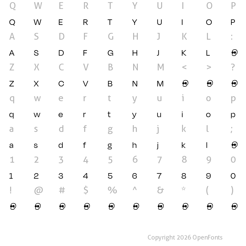 Character Map of Degular Display Demo Regular