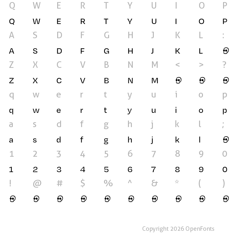 Character Map of Degular Text Demo Medium