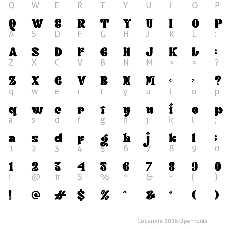 Character Map of Deiya Regular