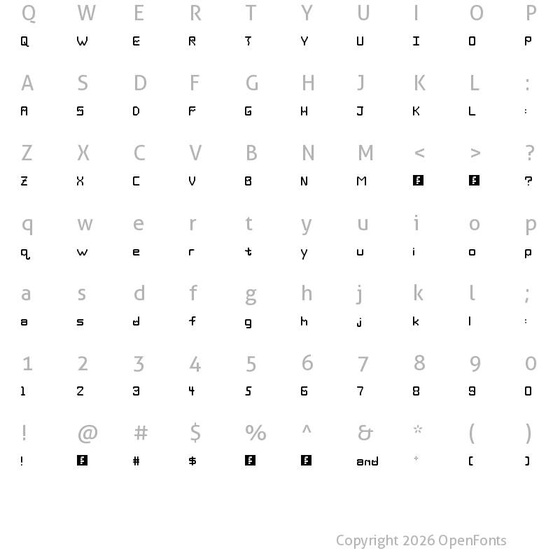 Character Map of Deka Regular