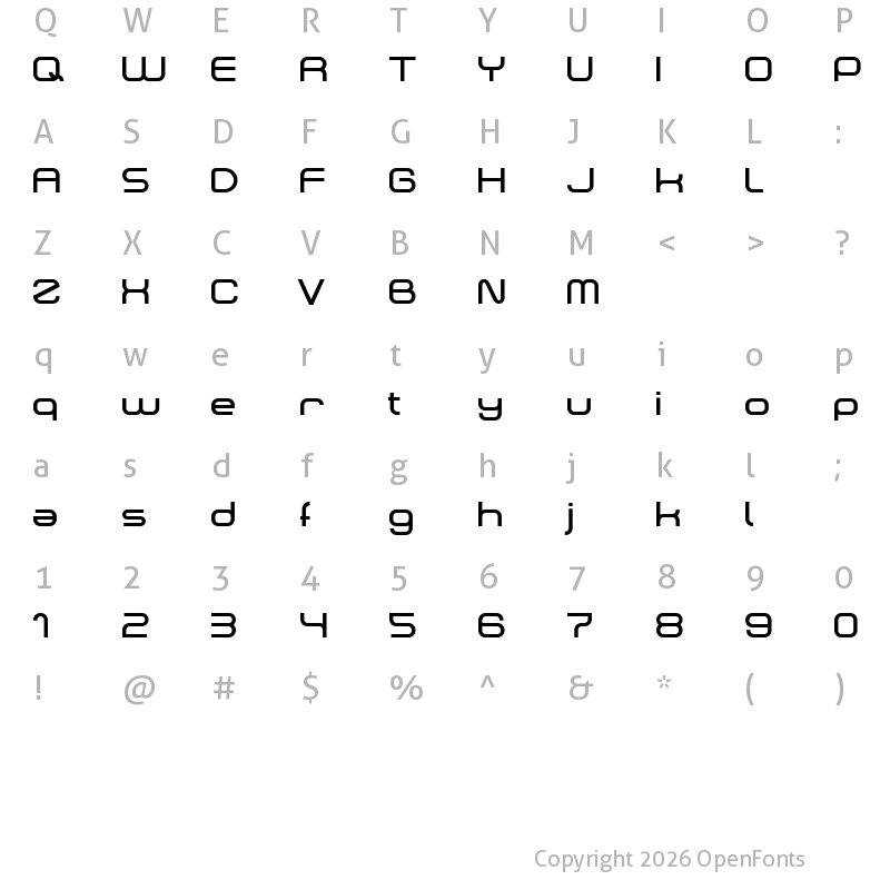 Character Map of Dekers_Bold Dekers_Bold