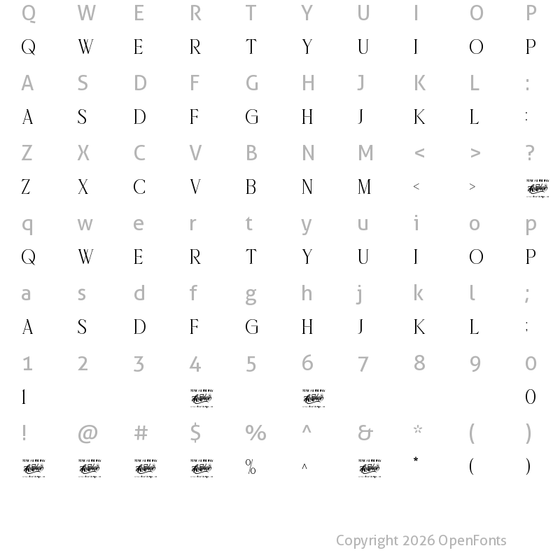 Character Map of Delaproza Regular