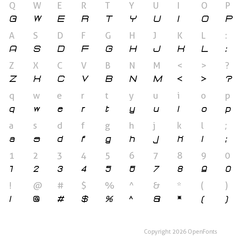 Character Map of Delaunay Bold Italic Bold Italic