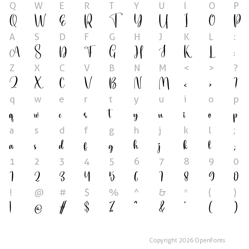 Character Map of Delft Regular