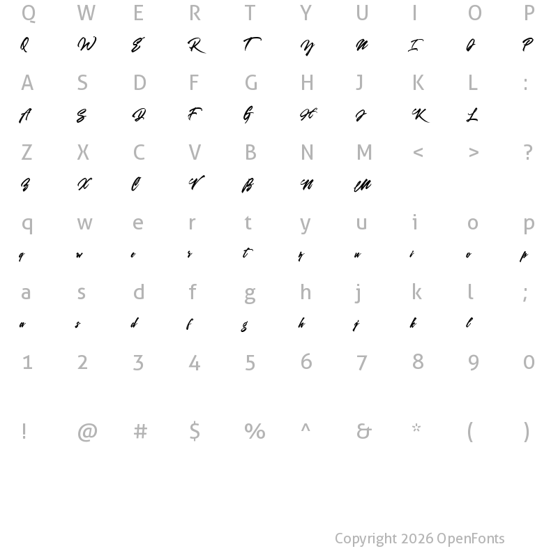 Character Map of Delgaroid Regular