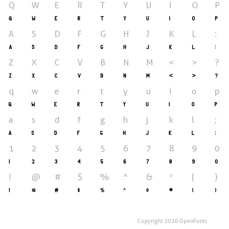 Character Map of Delicia Regular
