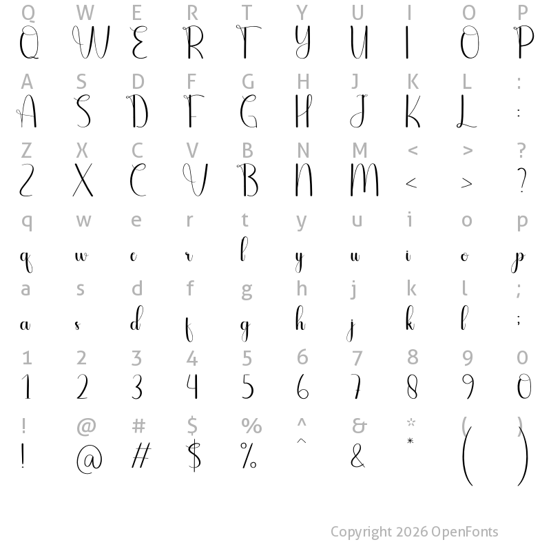 Character Map of Delightfull Regular