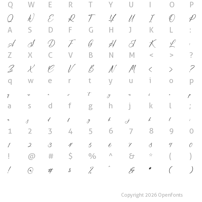 Character Map of Delistaria Signature Regular