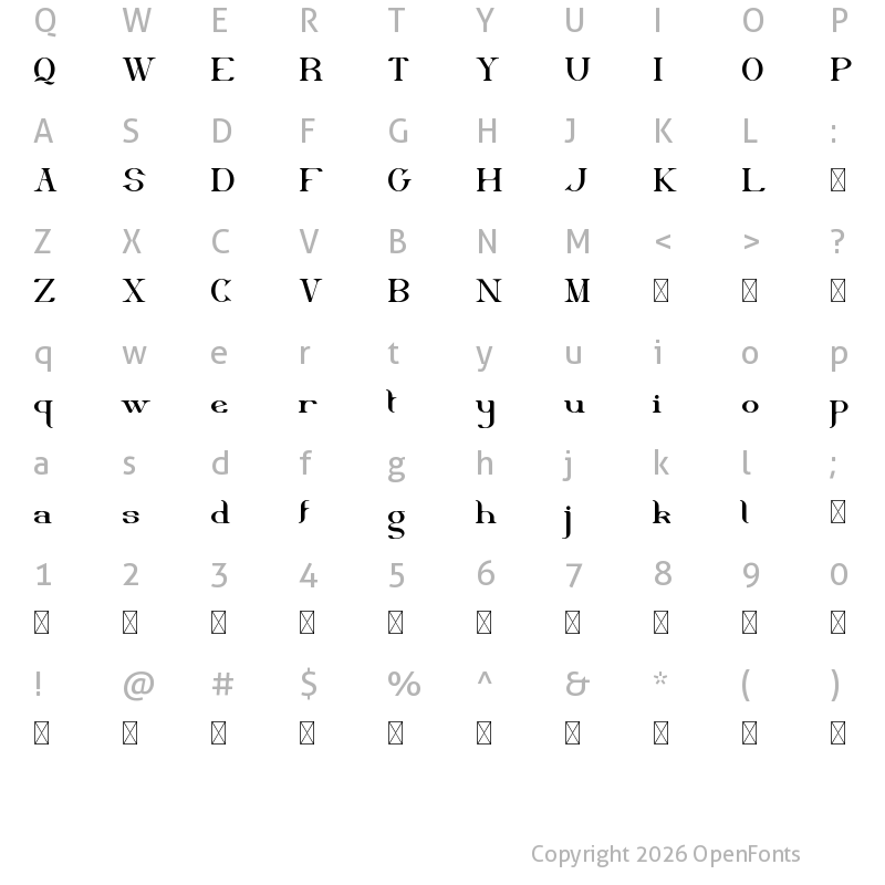 Character Map of Delith Demo Regular