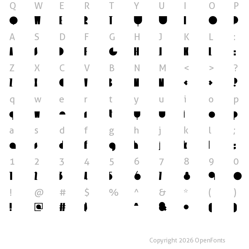 Character Map of delizioso Regular