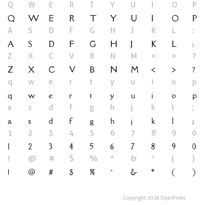 Character Map of Della Respira Regular