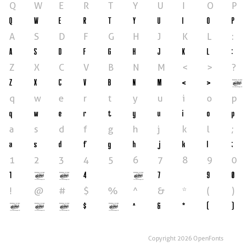 Character Map of Delluza Regular