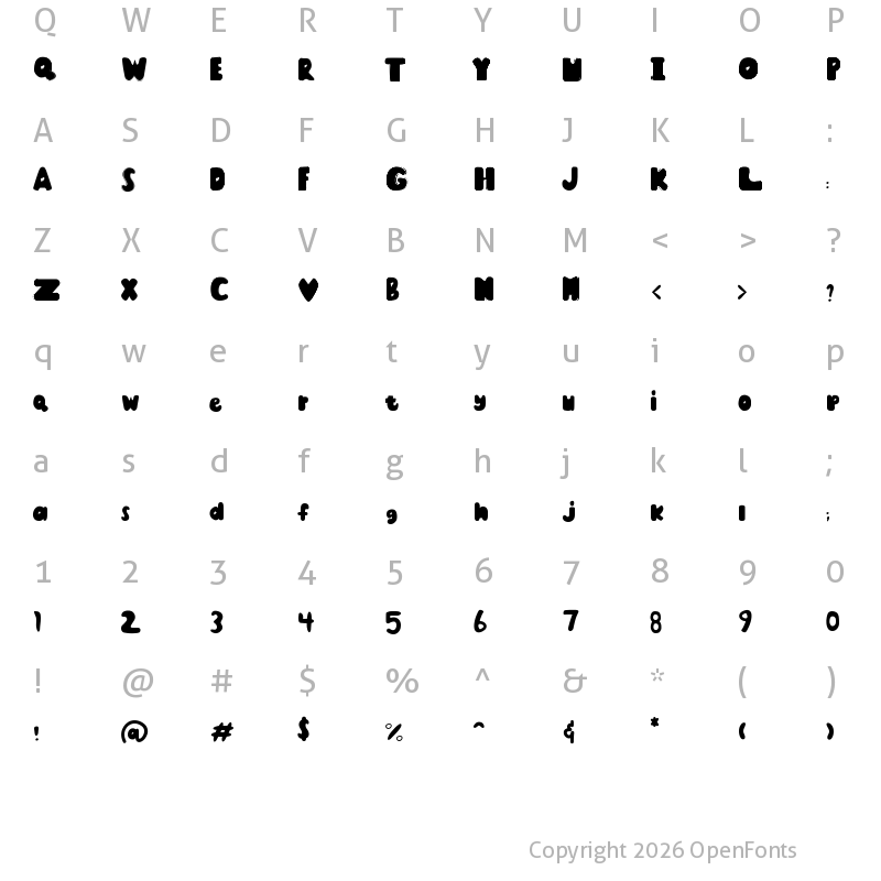 Character Map of DELMANO MORELLI Regular