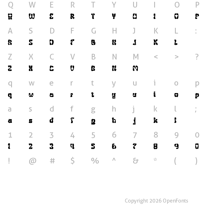 Character Map of Delphe Regular