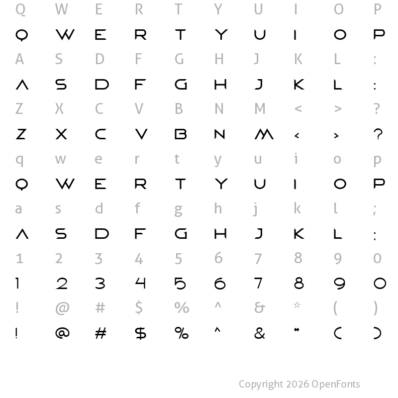 Character Map of Deltha Regular