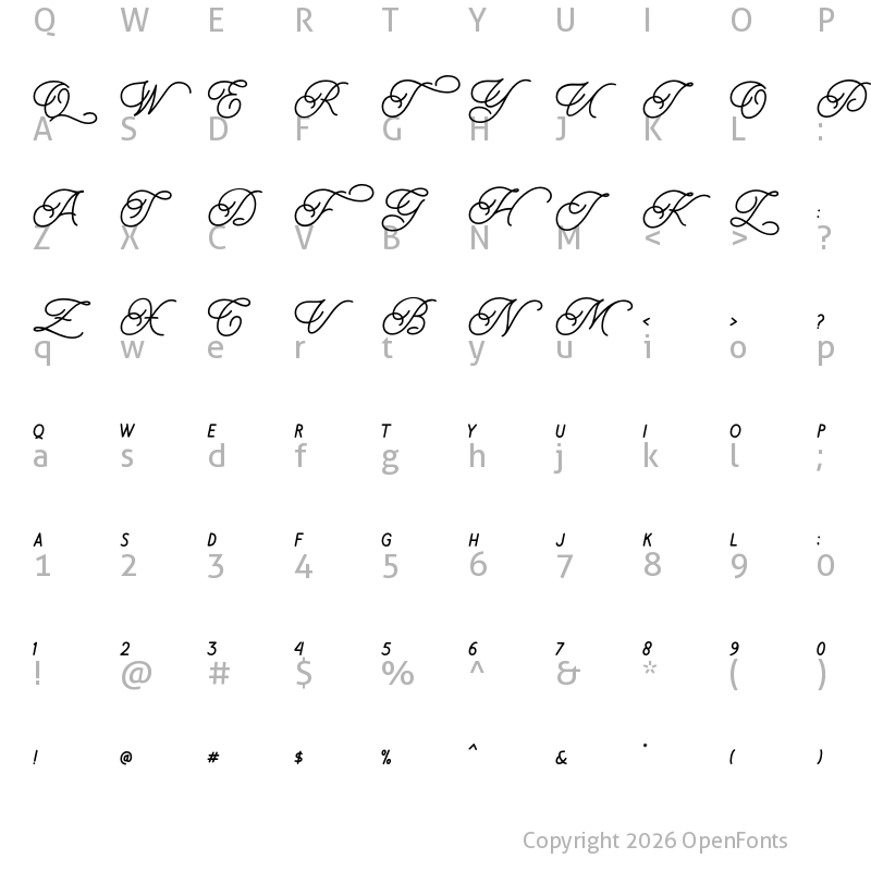 Character Map of Demo Daily Magnolines Regular