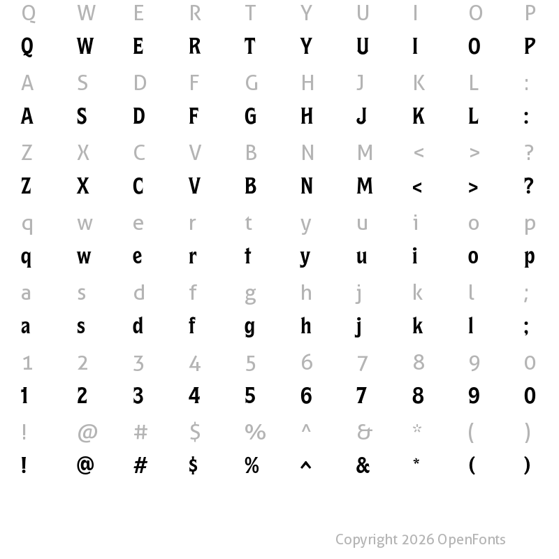 Character Map of Demo Osbert Display Semibold