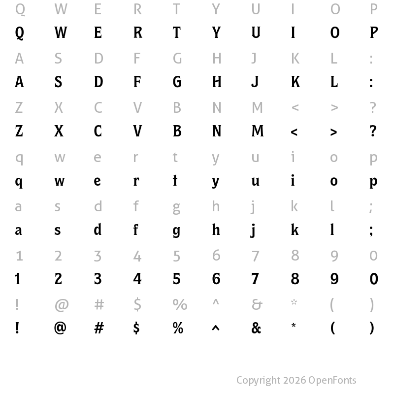 Character Map of Demo Osbert Text Semibold