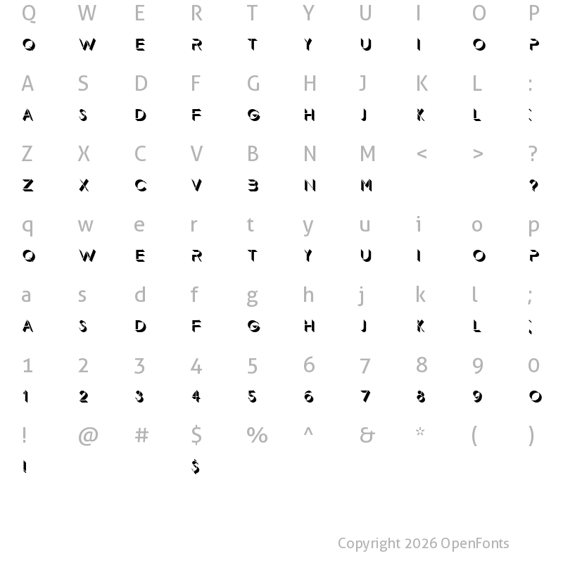 Character Map of Demode Regular