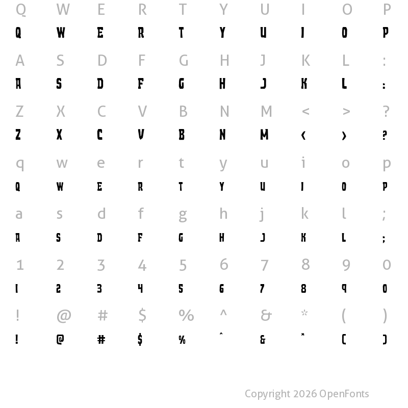 Character Map of Demon Priest Regular