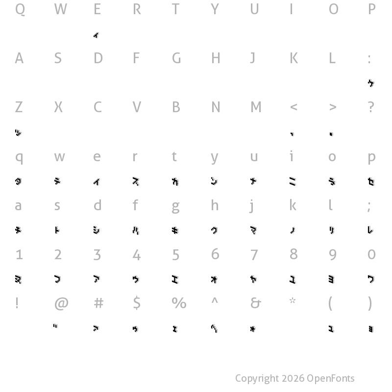 Character Map of DemonCubicBlock NKP Black Regular