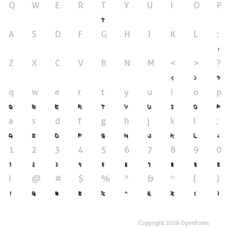 Character Map of DemonCubicBlockFont Black Regular