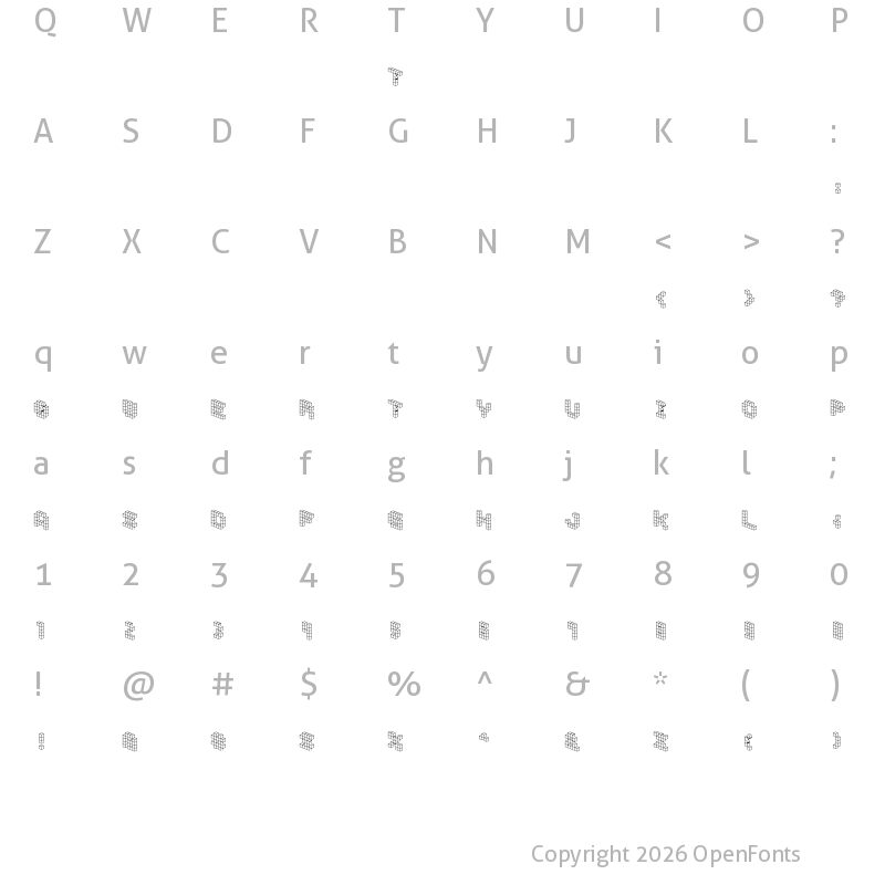Character Map of DemonCubicBlockFont Regular