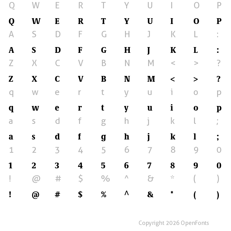Character Map of Demos Next Pro Cn Black