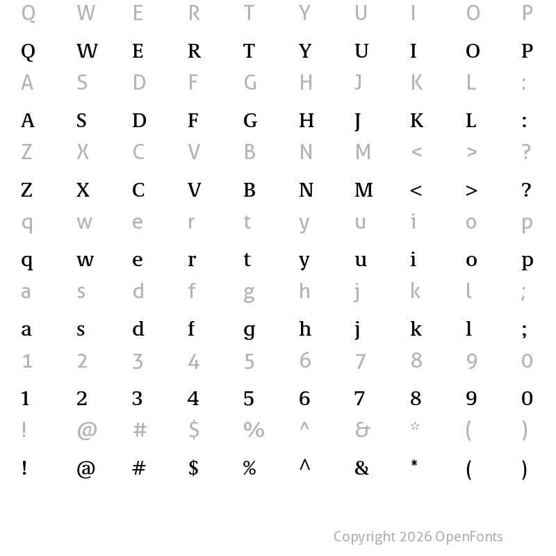Character Map of Demos Next Pro Medium