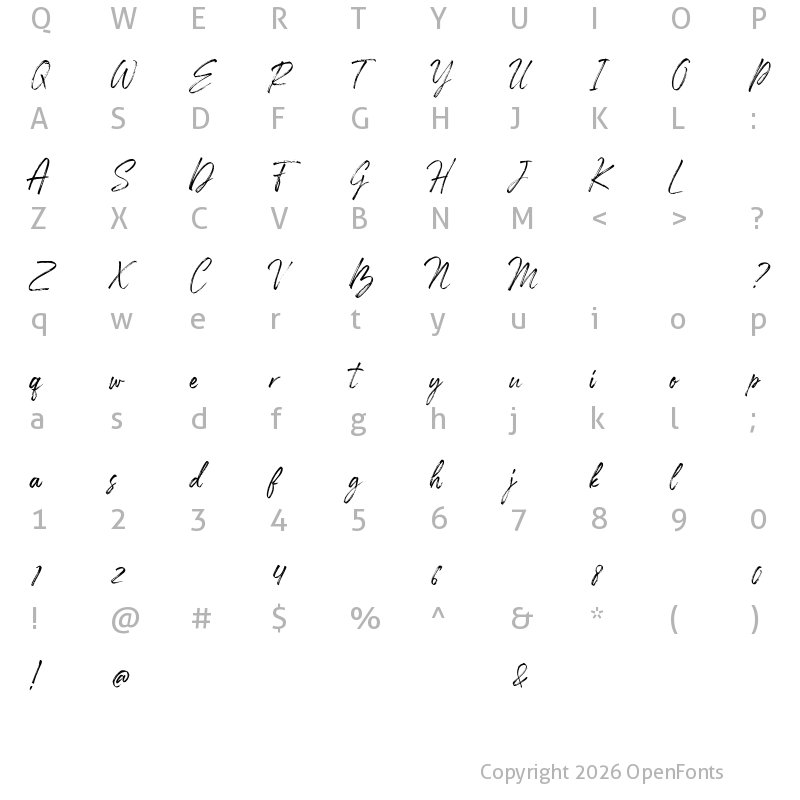 Character Map of Den Basuky Regular