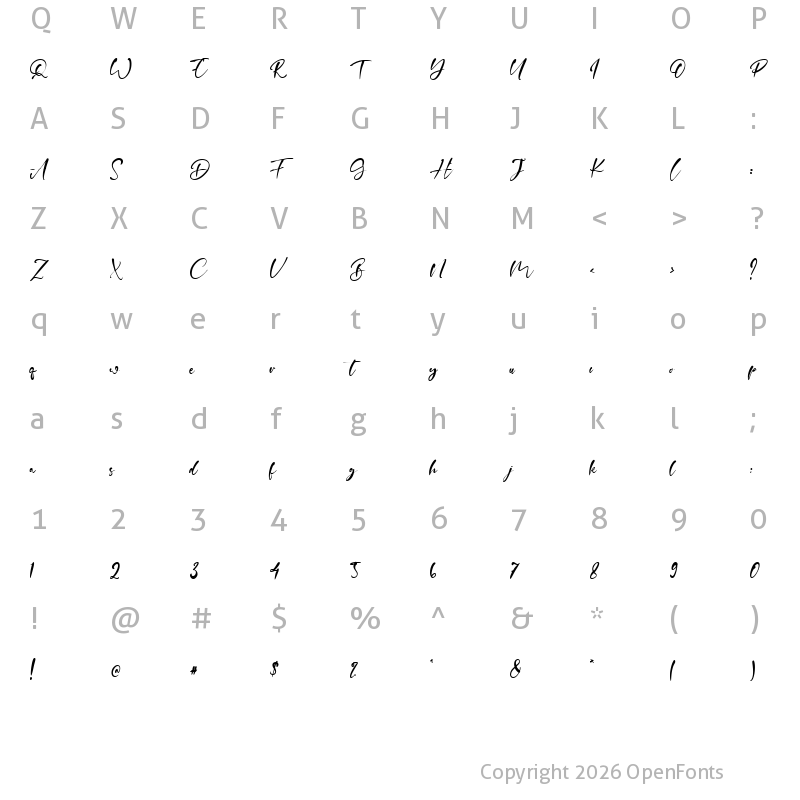 Character Map of Denis Freda Regular