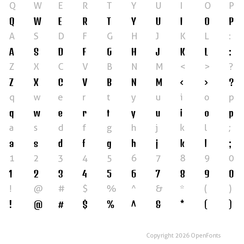 Character Map of Denk One Regular