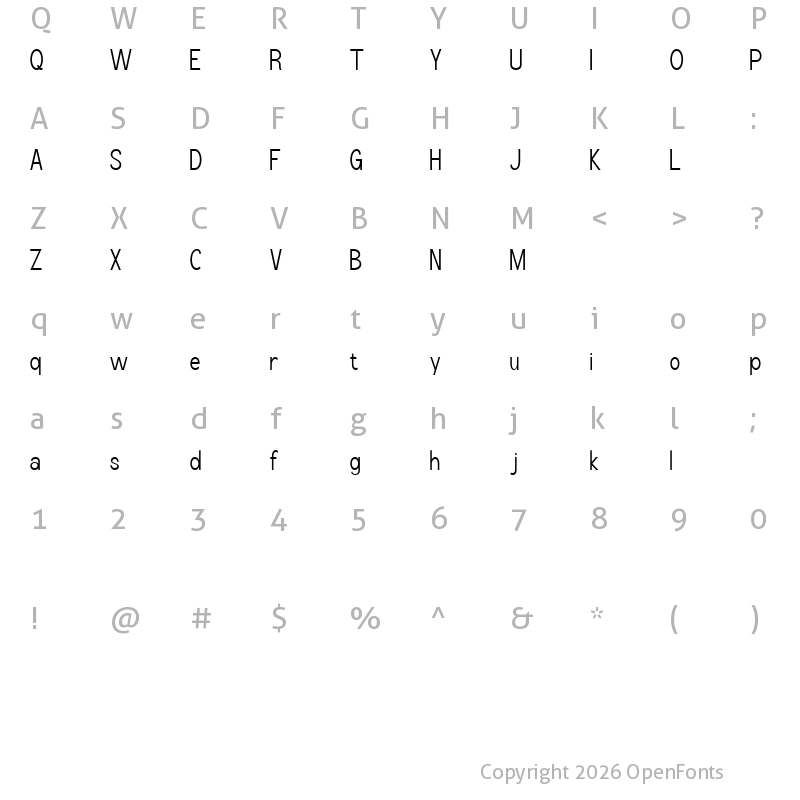 Character Map of Dentika Regular