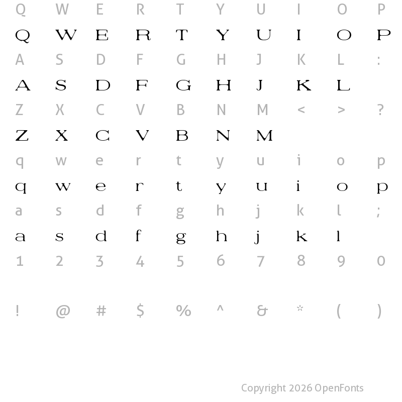 Character Map of Denvile Vintage Demo Drawn