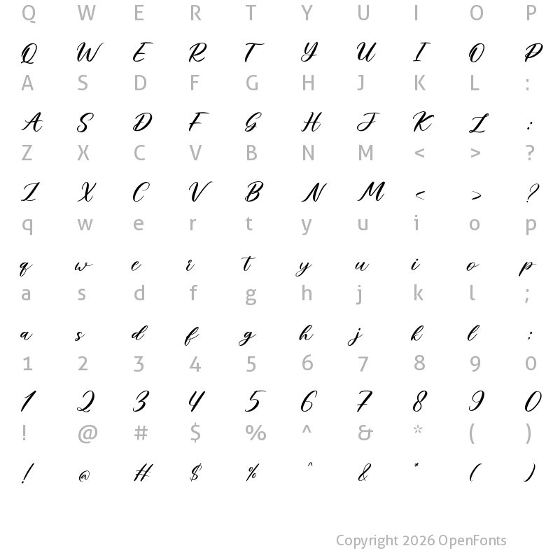 Character Map of Deposta Regular