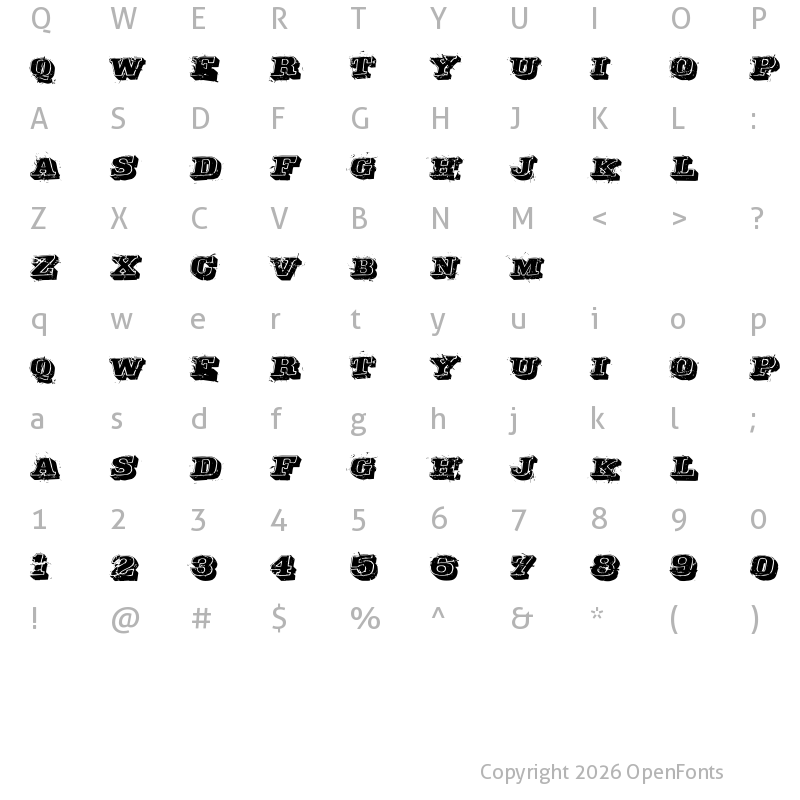 Character Map of Depraved Regular