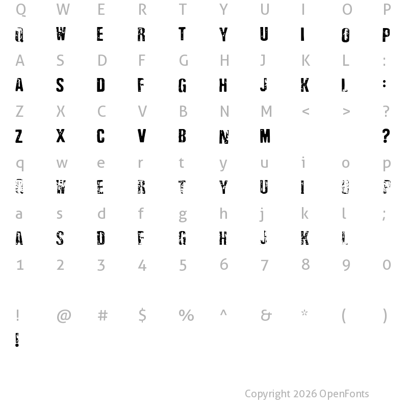 Character Map of Depressionist Three Regular